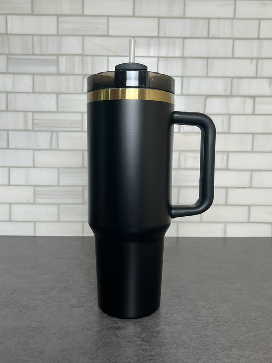 40oz Tumblers - Blanks - Black/ Gold Undertone.