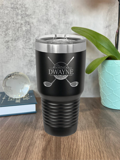 Golf Themed 30oz Engraved Tumblers with Slider Lid